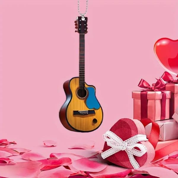 Mini Guitar Bakspejle Vedhæng Bilophængspynt Bil A2