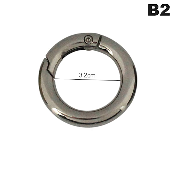 Spring Gate O Ring, der kan åbnes Nøglering Nøgle Lædertaske Håndtaske Bel B2