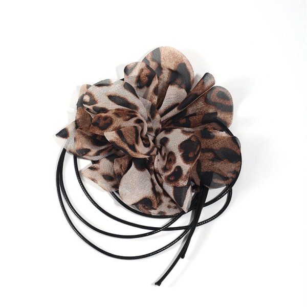 Vintage multifarvet leopardprint blomst kraveben kæde halskæde 01