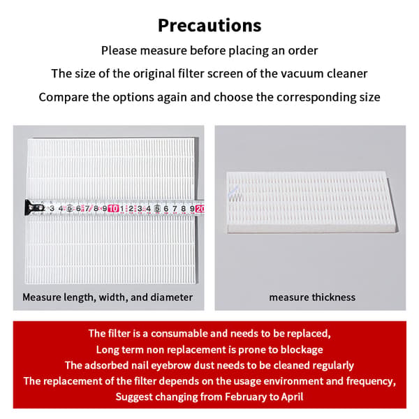 Neglestøvsuger Erstatningsfilter Neglestøvsugerfilter 2