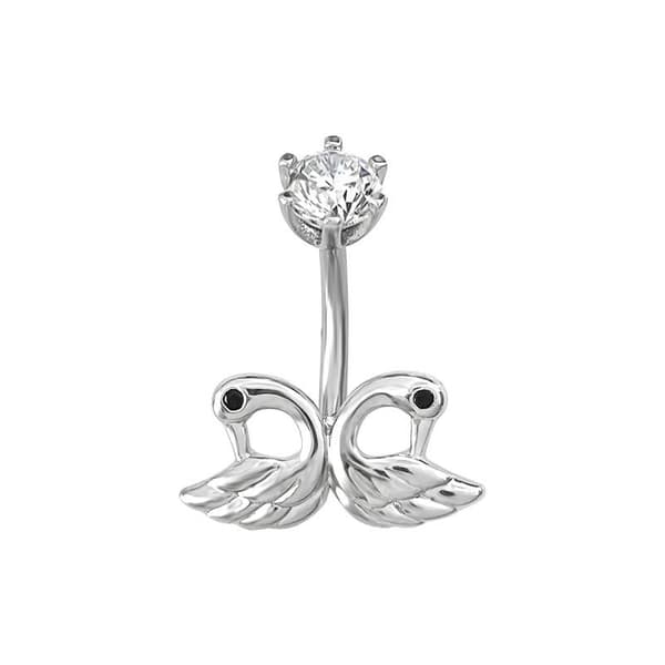Mote Krystall Rhinestone Navlepiercinger Rustfritt Stål S A14