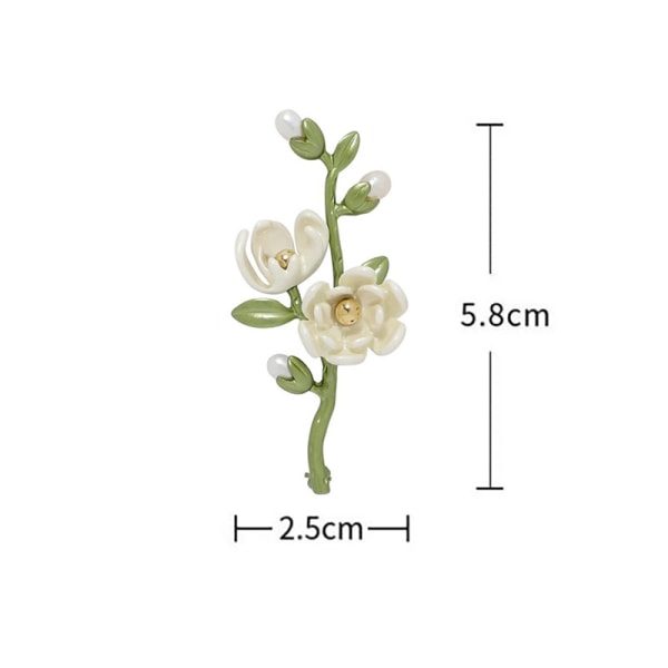 Ny stil Emalje Lily Magnolia Alba Blomstersøljer for kvinner C