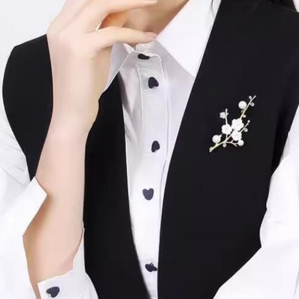 Blomst Brosjer Mote Pins Kvinner Vintage Pearl Brosje Clothin
