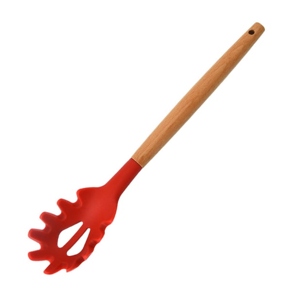 1 stk One-Piece Silikon skje Spaghetti Pasta Server Gaffel Nudler Red