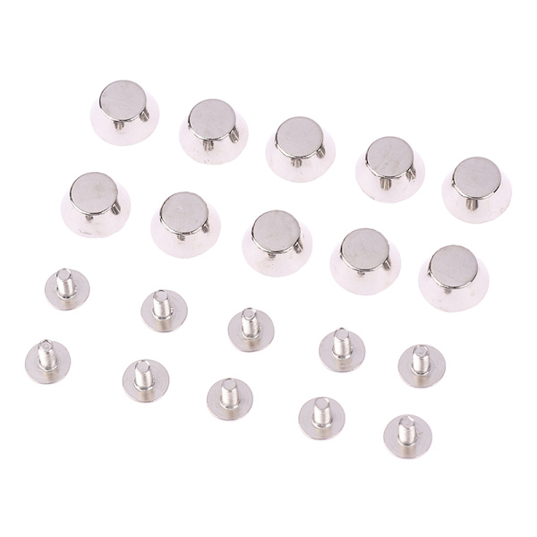 10 set metallväska Nitar för gör-det-själv läderdubbväska Wear Protecti Silver