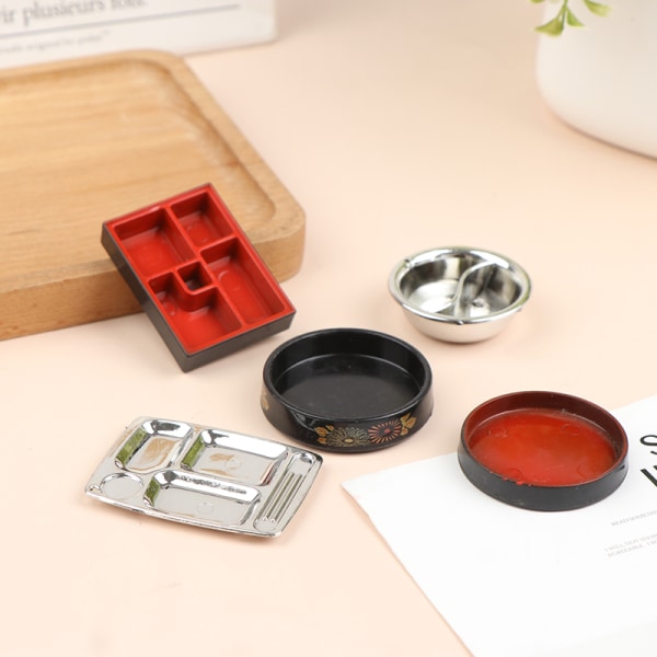 3st Miniatyr dockhus Middagstallrikar Mini Sushi tallrik Dishe A4