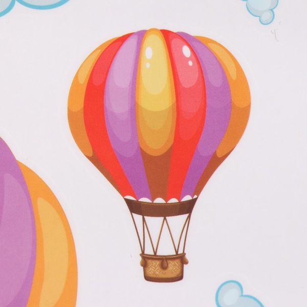Cartoon Rainbow Cloud Varmluftsballon vægklistermærke babyværelser M