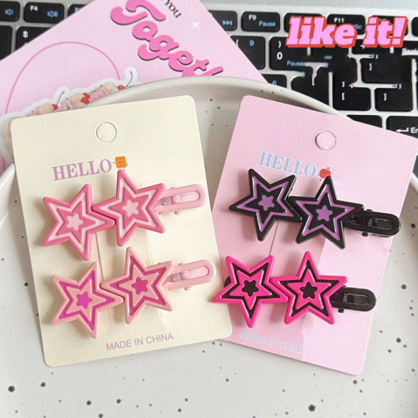 Y2K Star Hårnål Shiny Star Hair Clips New Fashion Side Bang Du A4