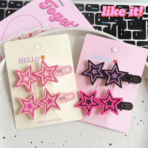 Y2K Star -hiusneula Shiny Star -hiusklipsit New Fashion Side Bang Du A5