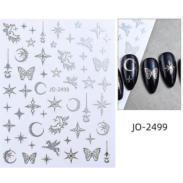 Personlighed Cool Sølv Nail Sticker Enhancement Adhesive Magic 2501
