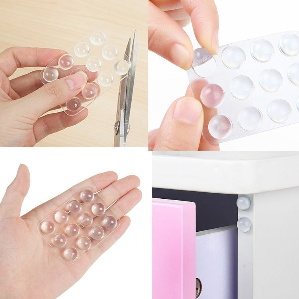 24 kpl / set Läpinäkyvä silikoniabsorber pehmeä tyyny sulkemiseen clear