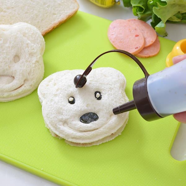 Little Bear Shape Sandwich Mold Brød Preget enhet Kakeform Yellow