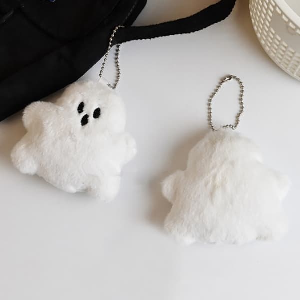 White Ghost nøkkelringer Small Ghost Funny School Bag Pendant e P