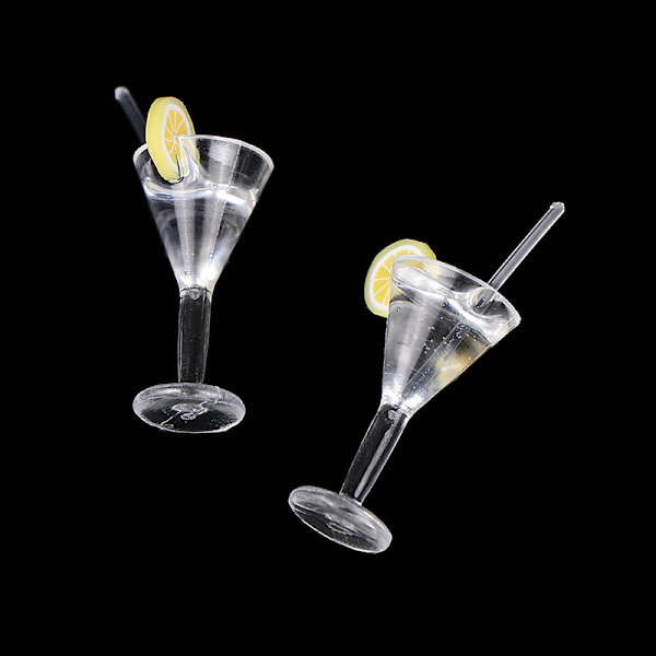 2STK 1:12 Dukkehus miniture Drik citronsaft Kopper Køkken Acc