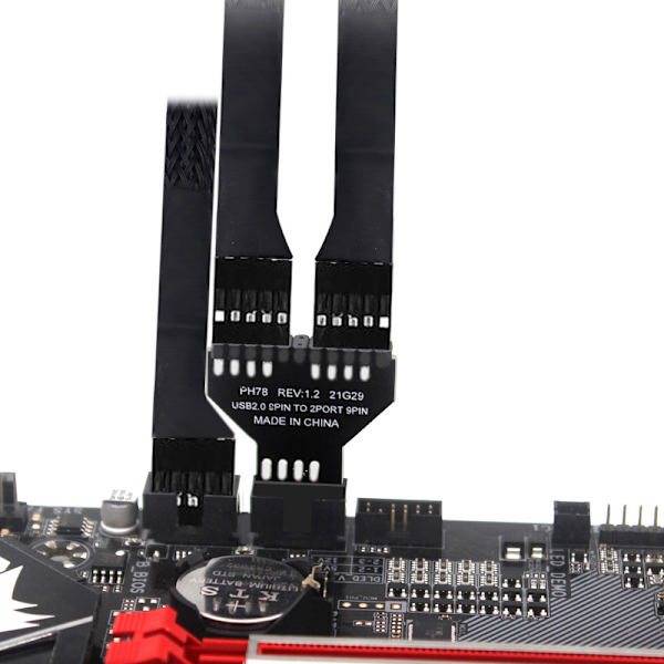 USB 2.0 1 til 2 porter 9 pins kabeladapter Hovedkort frontpanel