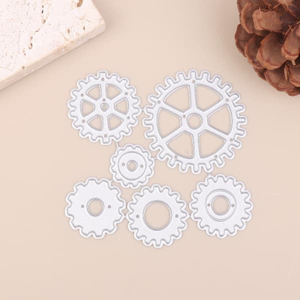 2 stk Steampunk Gear metallskjæremaler for scrapbooking DIY utklipp 2Set