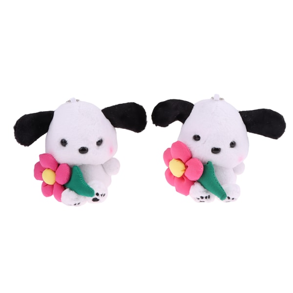 Pochacco Plys Legetøj Blomst Puppy Doll Pendant nøglering rygsæk