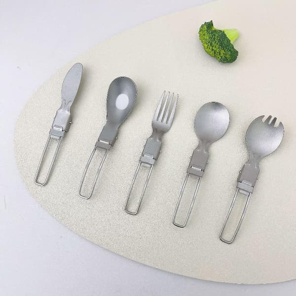 Ren Titanium Folde Spork Gaffel Udendørs Backpacking Middag Sp A