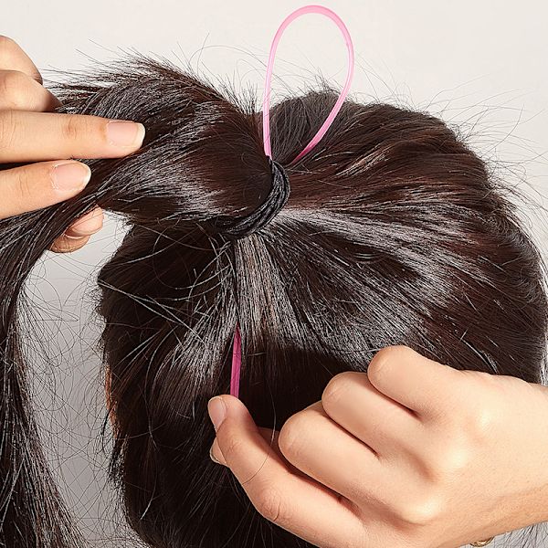 4stk/sett French Braid Tool Loop Elastiske Hårbånd Kam til Ha