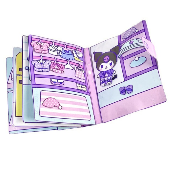 Gør-det-selv-frit legetøj stille bog Sanrio Doudou bog pædagogisk Kuromi A2