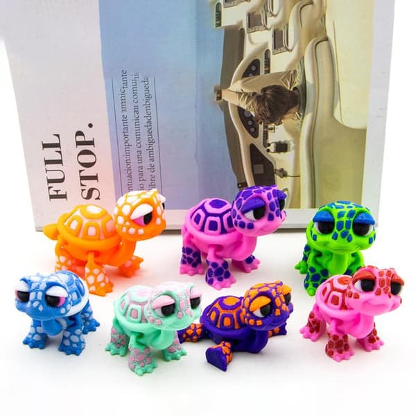 Plast 3D-printad sköldpaddsmodell Utsökt tecknad simulerad Ani StyleD