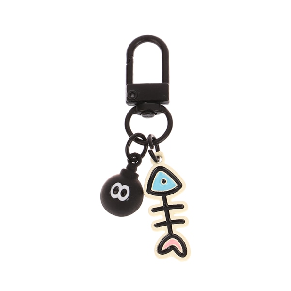 Luova sarjakuva Little Fish avaimenperä Kawaii Fish Bone avaimenperä A2