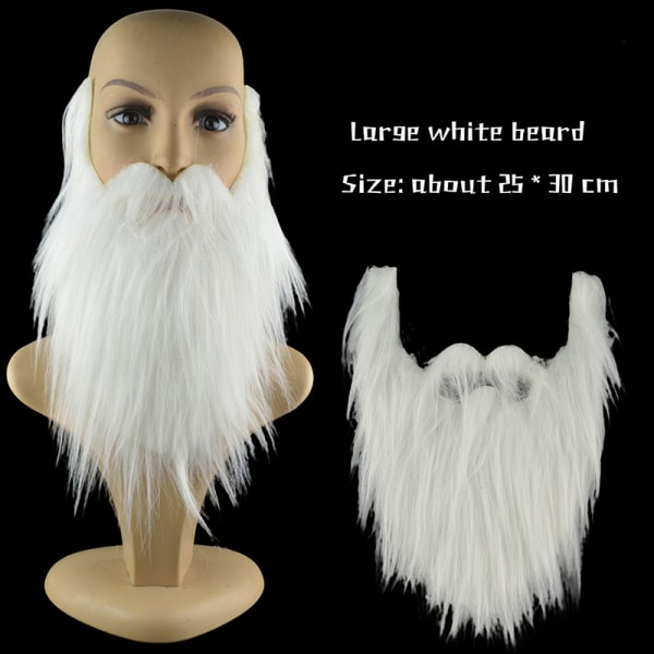 DIY Fancy Dress Skæg Lange Fluff Beards Cosplay Kostume Rekvisitter White