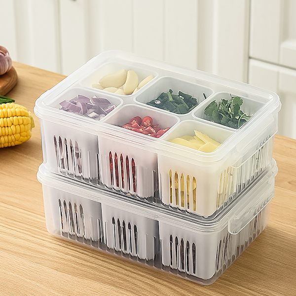 Scallion Storage Box Kotitalouksien Scallion Ginger Valkosipulin säilytysaine Transparent