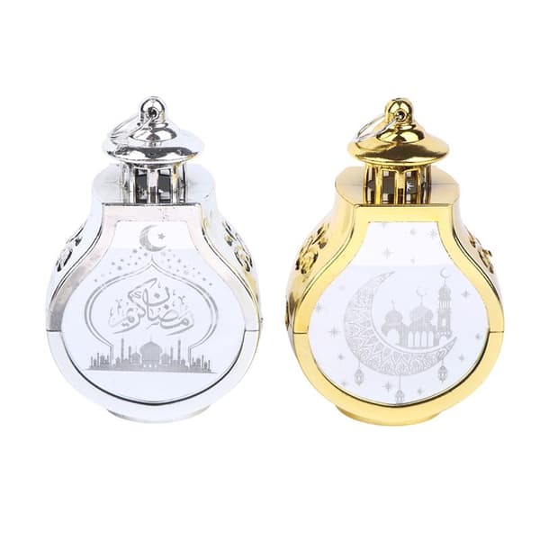 2026 Ramadan Dekoration LED Lanterne Lys Eid Mubarak Stjerne Måne Antique Bronze