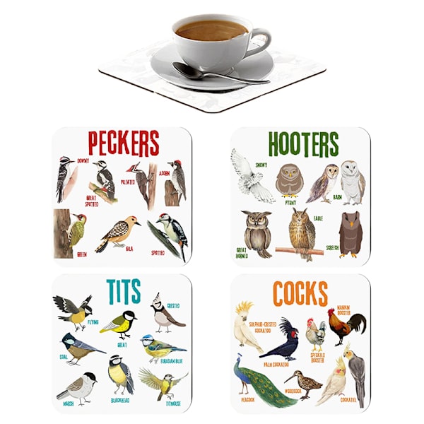 Bird Coasters Funny Bird Pun Coasters Ympäristöystävällinen imukykyinen De