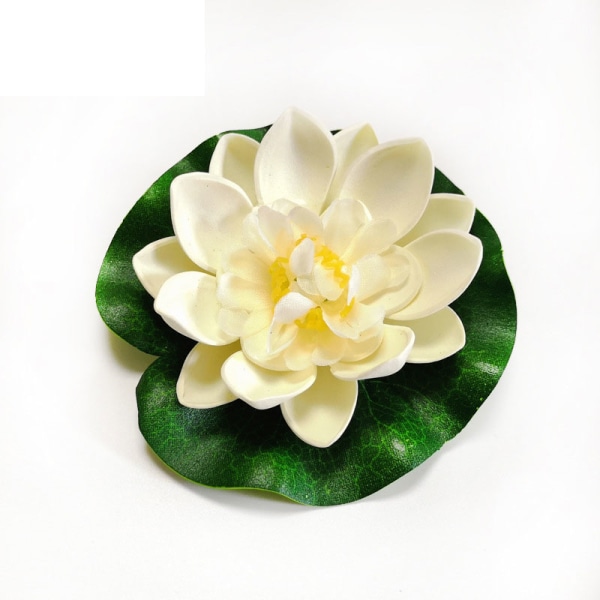 Konstgjord flytande näckros EVA Lotus Flower Damm Dekor 10cm White