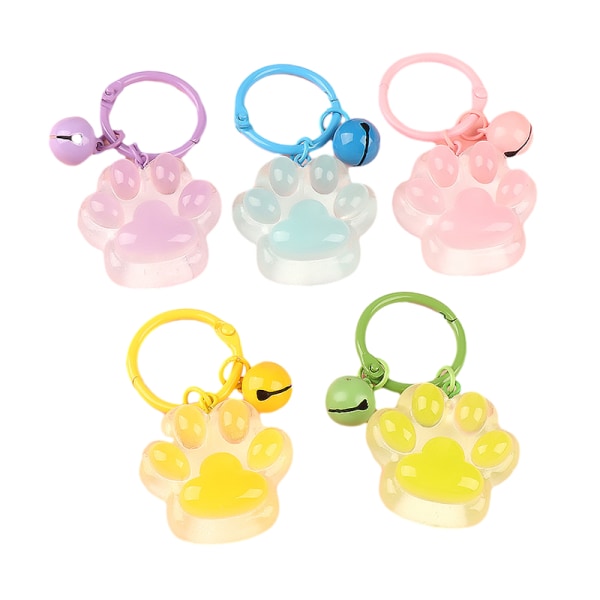 Luminous Cat Claw Key Chaw Color e Pendant Bell Keyring Charms Blue