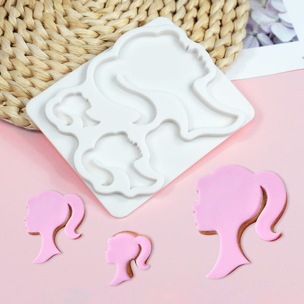 1Pc 3D Fashion Girl Design Silikone Form DIY Chokolade Fondant C
