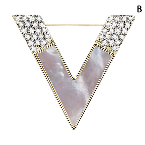 Mode V-formade broscher för kvinnor Metall Anti-bländning Lapel Pin A