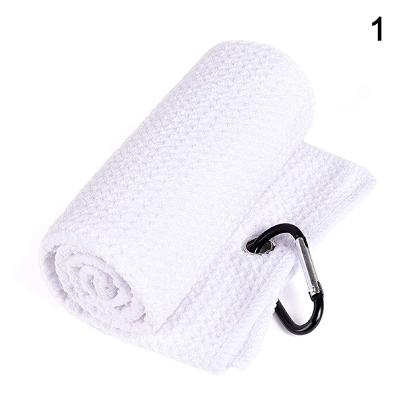 30x50cm golfpyyhe koukulla 4Color mikrokuitukangas golfille White