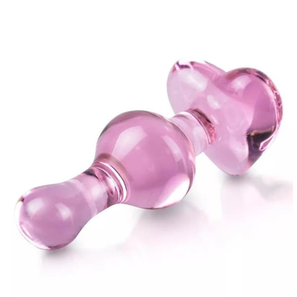 Glas Butt Plug - Hjerte Røv Anal Plug - Vandtæt Kvinder Mænd Se C