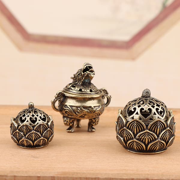 Lotus Røkelsesbrenner Buddhisme Kran Røkelsespinneholder Mini B