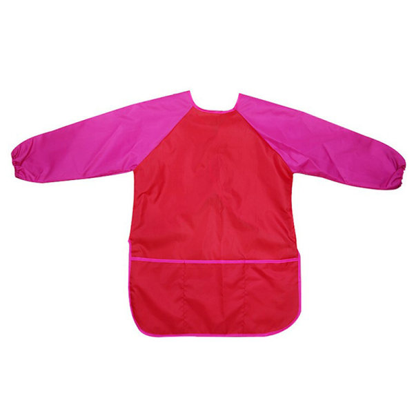 1 st barnförkläde för målarskola smock bärbar långärmad W red M