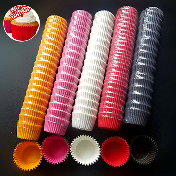 1000 STK 25x20 mm Kage Cupcake Liner Bage Muffin Bakke Kageform red