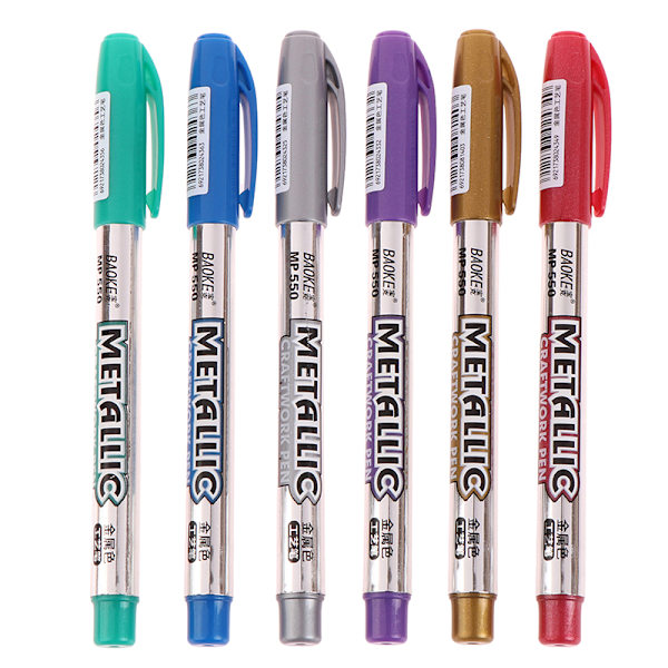 DIY Metallic Vattentät Permanent Paint Marker Pens Gold And Si Red
