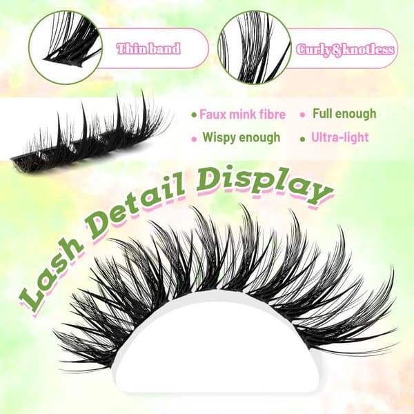 8-16mm pituiset tekoripset, kiinnitys ja sinetöinti, wispy-tyyli, tee-se-itse-ripset