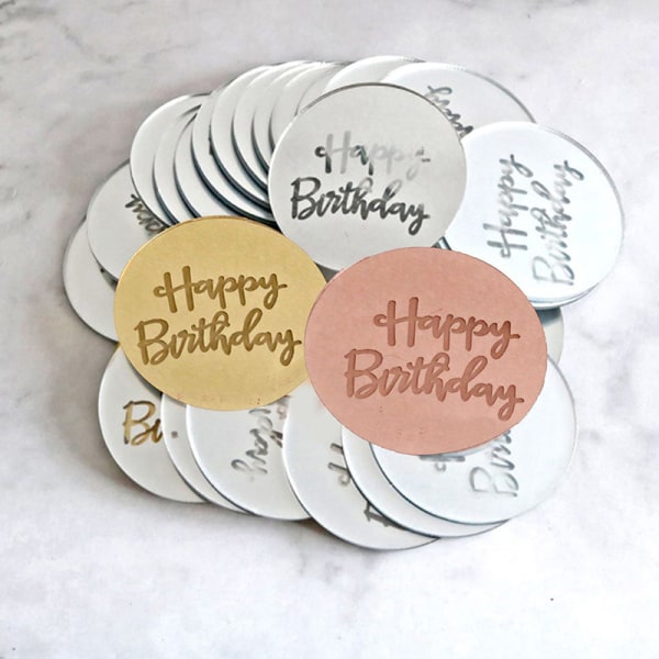 10 stk Happy Birthday Cupcake Topper Akryl Rose Gold Circle Ca Rose Gold