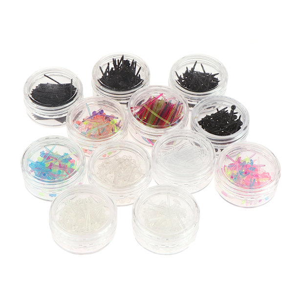 60 stk/200 stk Fargerike anti-allergi plast øredobber Anti-bl Mixed Ball 60pcs
