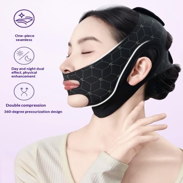 Elastisk V-formad maskrem Dubbelpress Ansiktsskulpterande Mask B