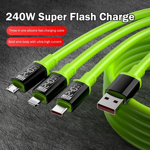 240W intelligent tre-i-ett hurtigladekabel iPhone telefonkabel A2