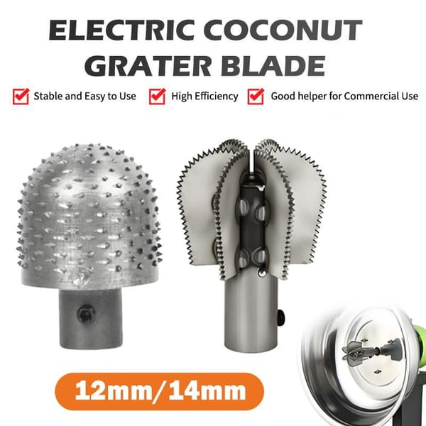 Raskaskäyttöinen kookosraastimen pää / teräkaavinpää silppuri 14mm B