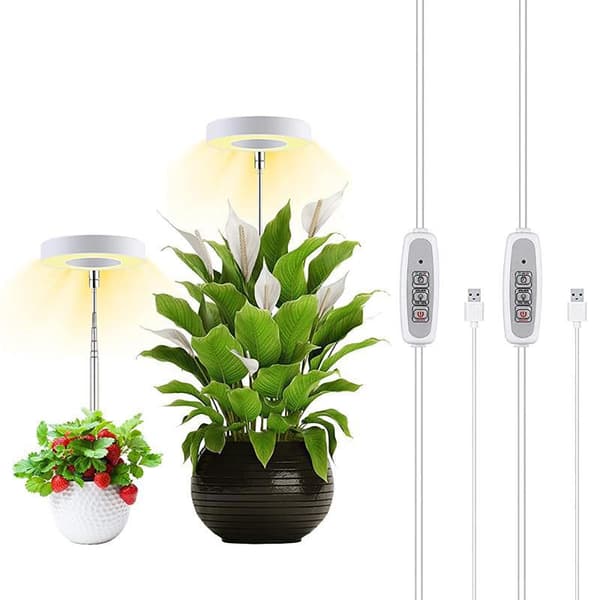 LED Grolys Fuld Spektrum Lampe Justerbar Dæmpbar Voksende White
