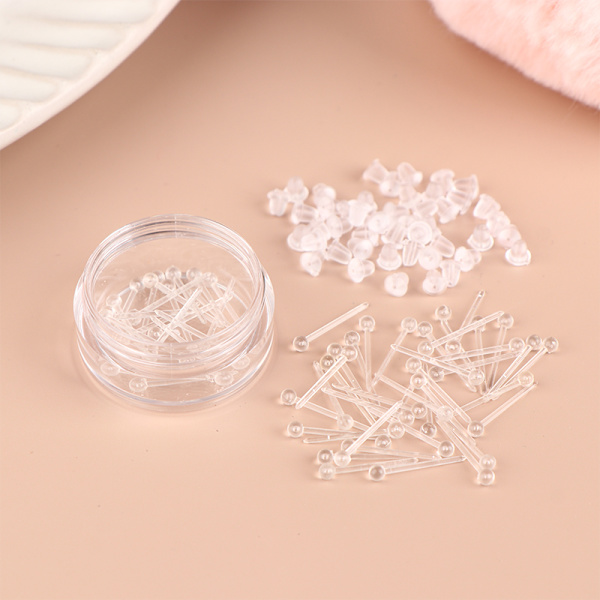 60 stk/200 stk Fargerike anti-allergi plast øredobber Anti-bl Ball 60pcs