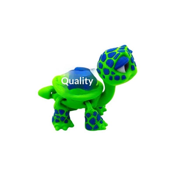 Plast 3D-printad sköldpaddsmodell Utsökt tecknad simulerad Ani StyleE