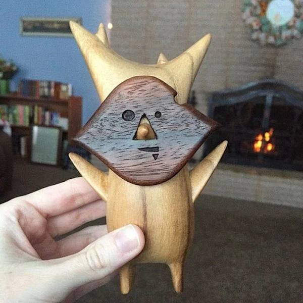 Korok-statue av tre Håndverksdekorasjon Spillelskere Zelda A